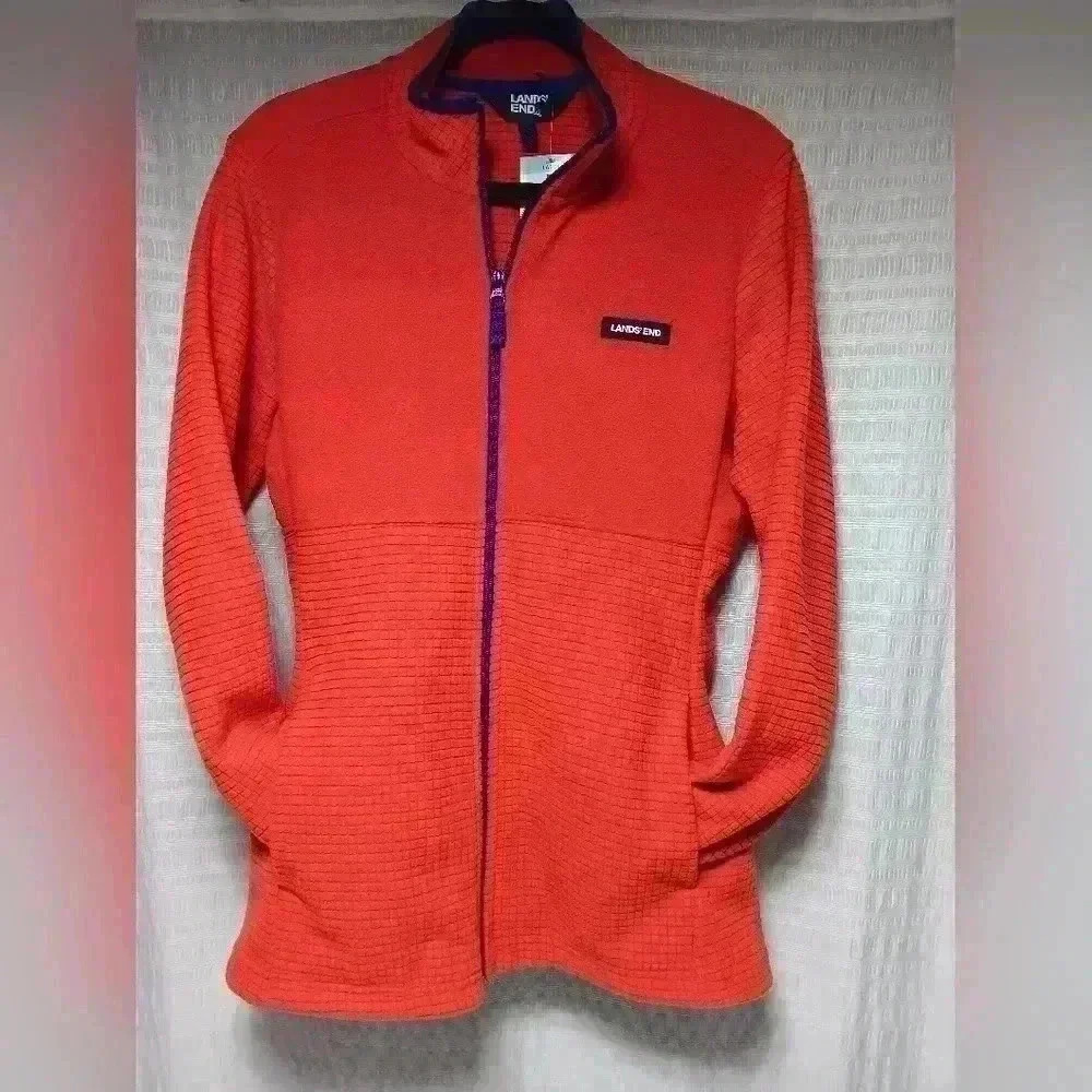 Lands End Full zip Fleece jacket. Ladies size L. NWT